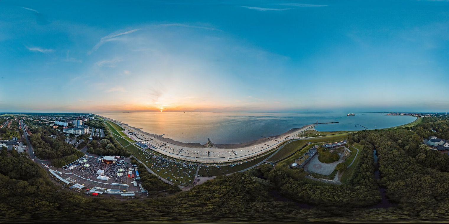 Eine Luftbildaufnahme von Cuxhaven
