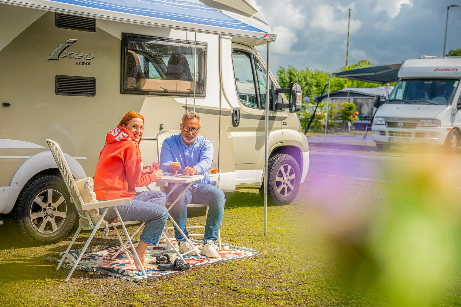 Stellplatz mit Ausblick am Campingplatz Altenbruch