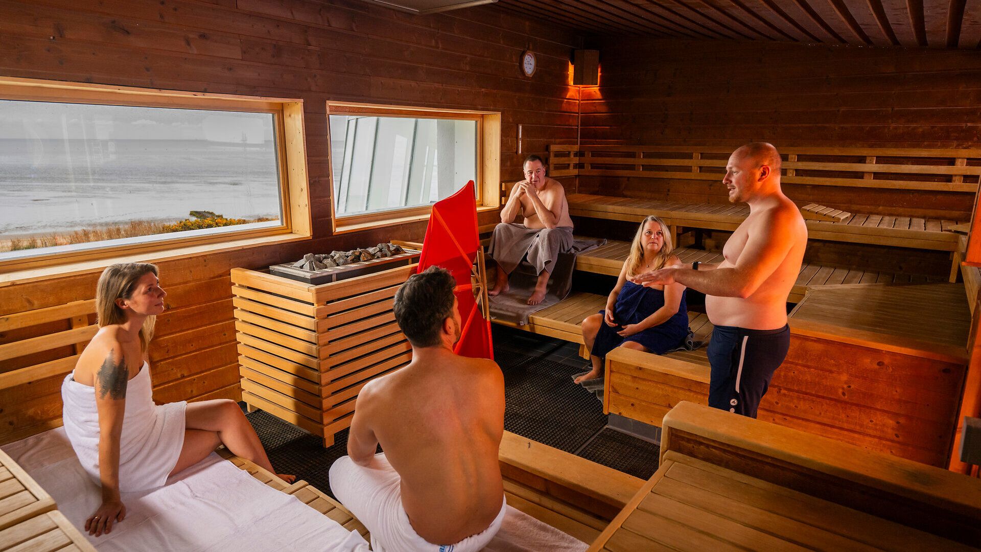 Ein Aufguss in der Sauna